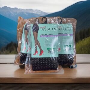NWT Spank Assets Shaping Tights Textured-‎ Size 3 Wish Bone Black Sara Blakely